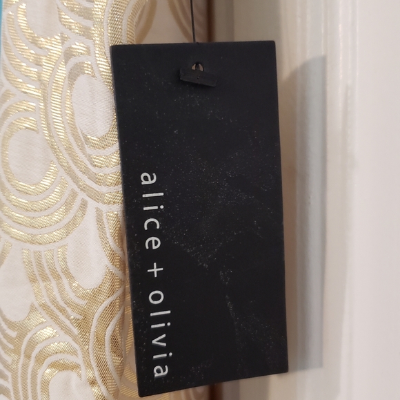 NWT Alice + Olivia  Sz. L Cream and Gold Dress - Picture 4 of 4